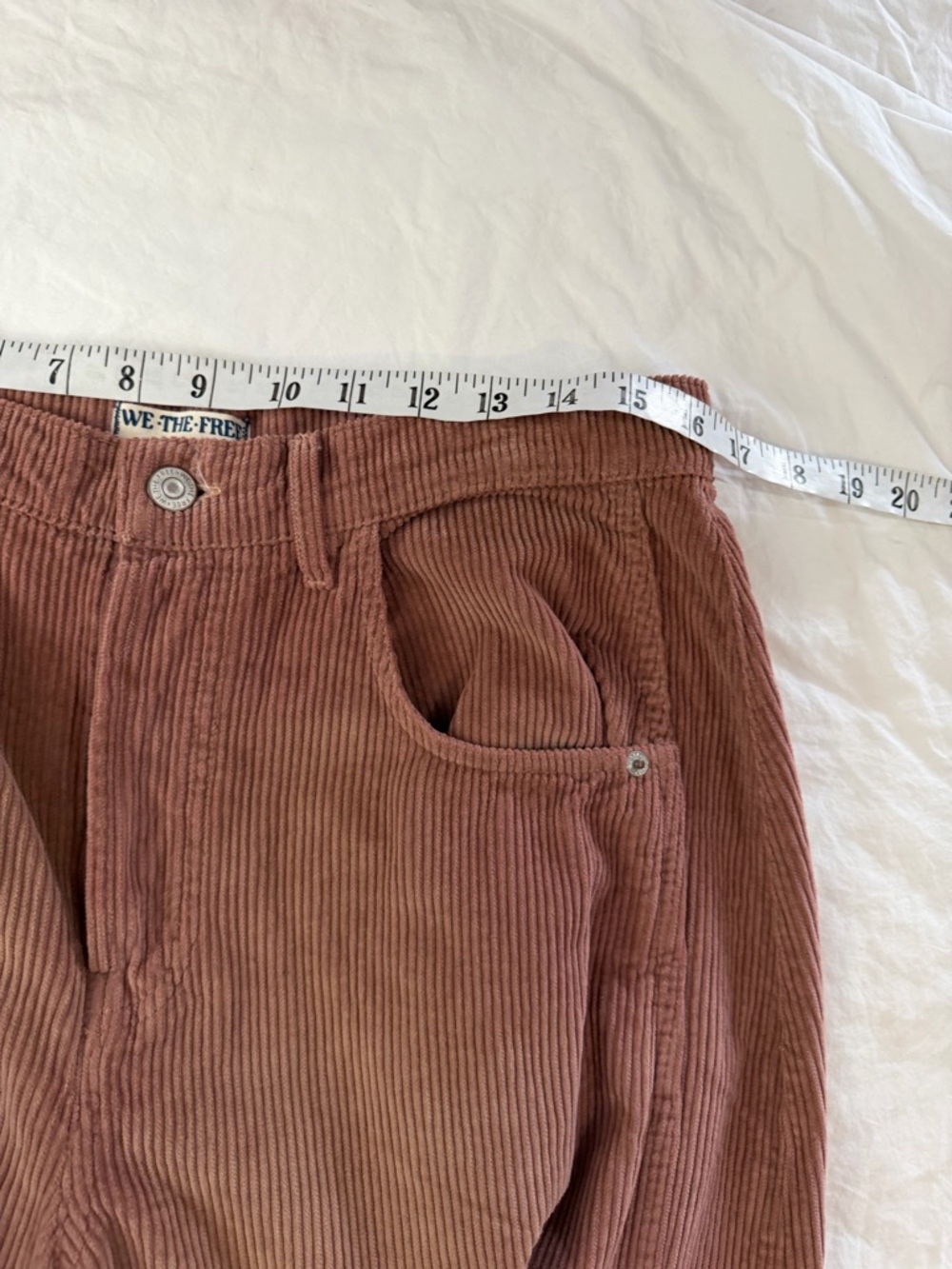 NWT FREE PEOPLE WE THE FREE Good Luck Mid Rise Barrel Jeans Cords Withered Rose - Picture 12 of 16
